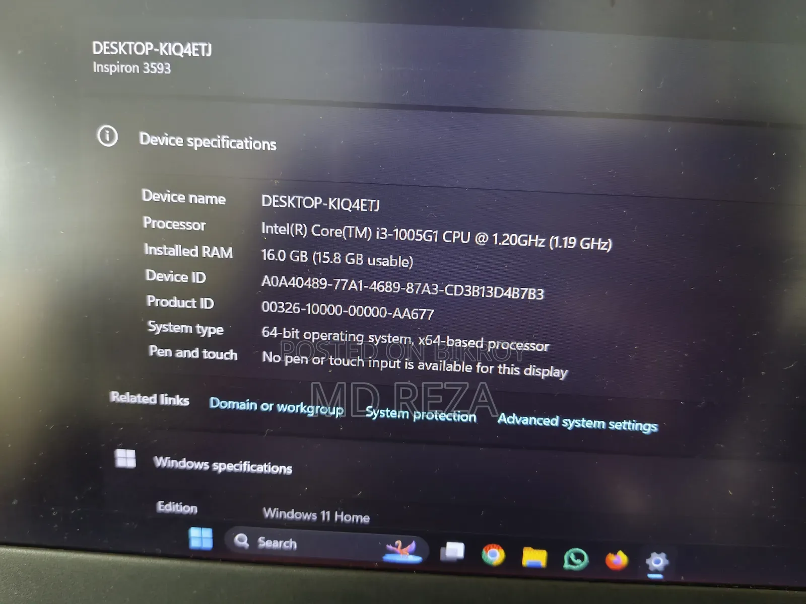 Laptop Dell Inspiron 15 3593 16GB Intel Core i3 HDD+SSD 256GB