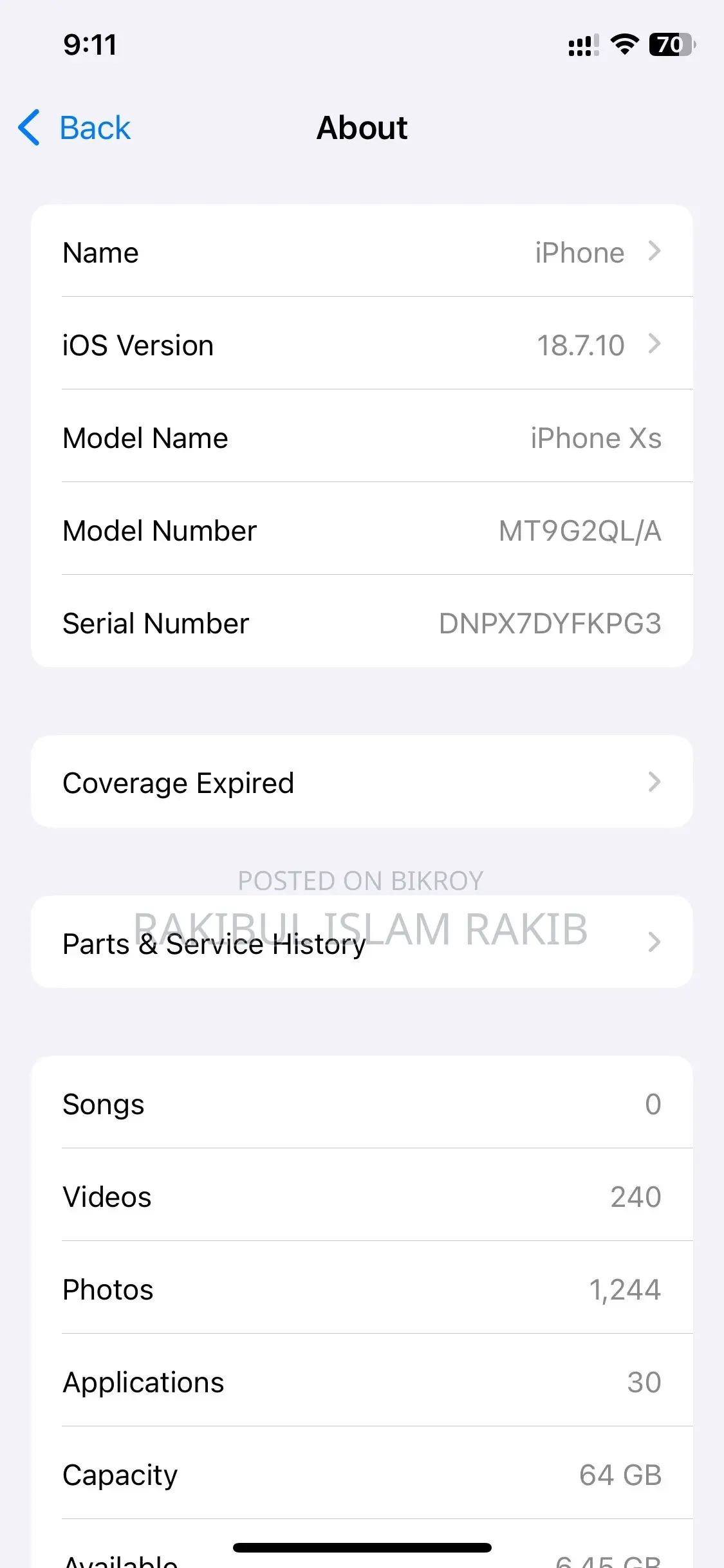 Apple iPhone XS 64 GB White