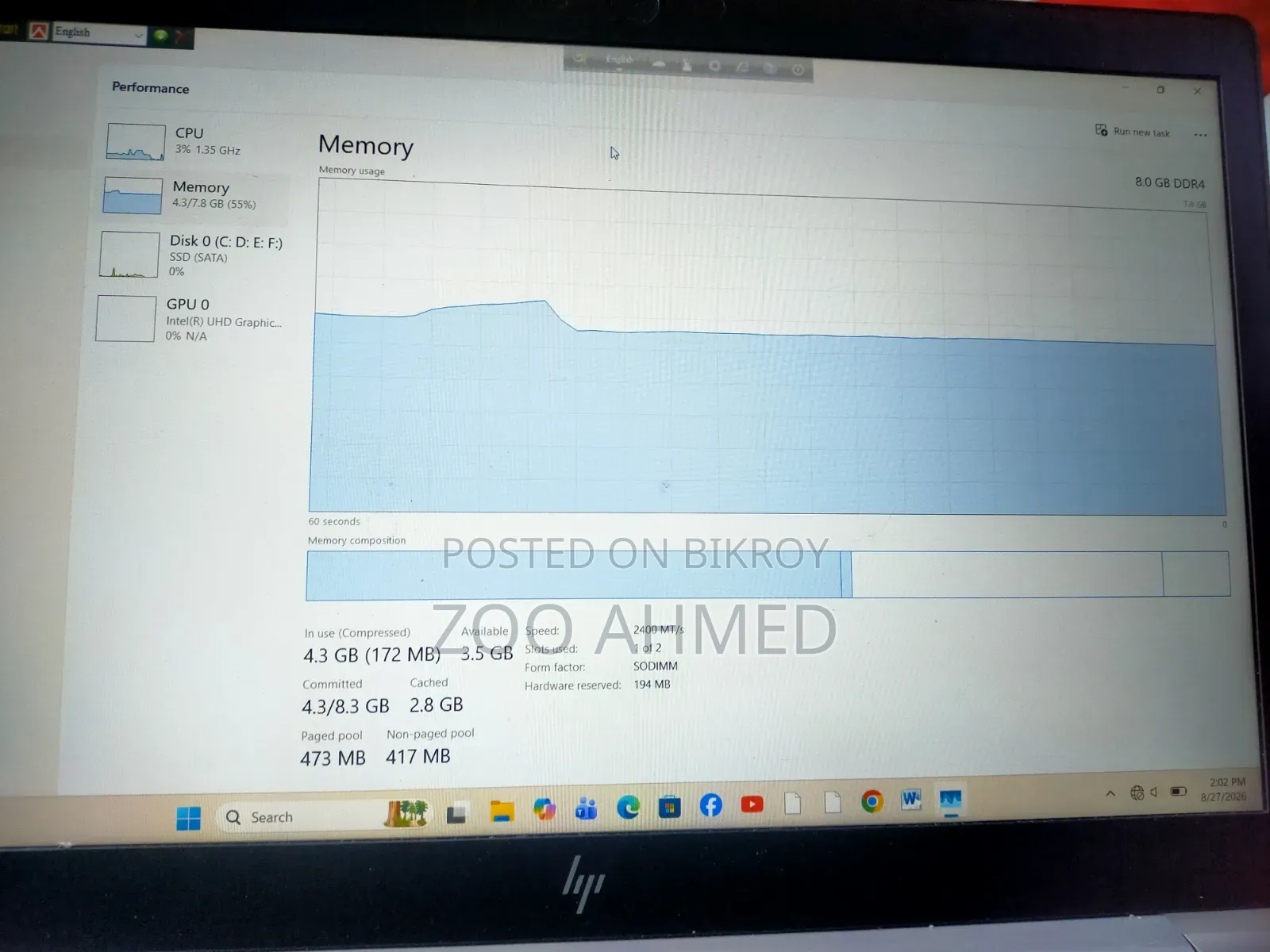 Adata Ddr4 8gb Laptop Ram