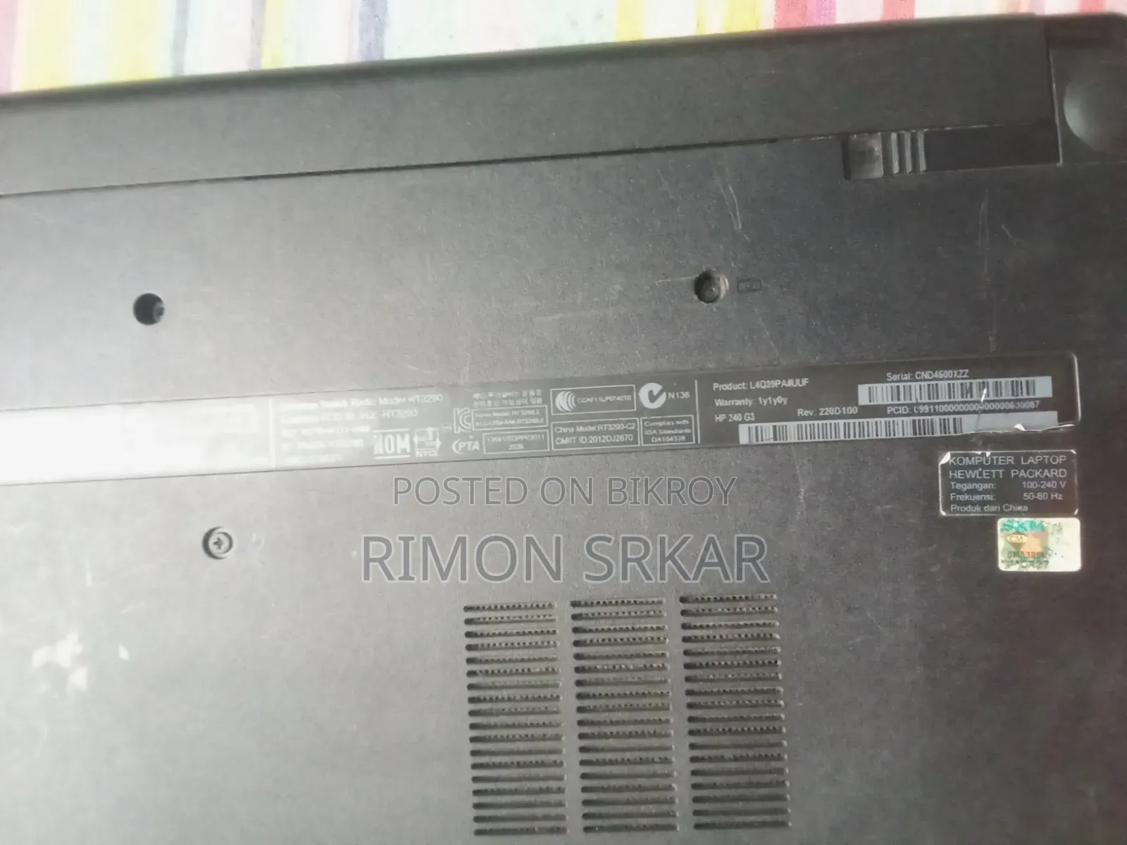 Laptop HP 240 G3 8GB Intel Xeon SSD 500GB
