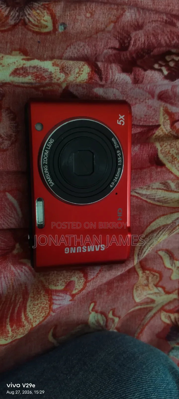 নষ্ট Samsung 5x Zoomক্যামেরা বিক্রয় করা হবে ব্যাটারি ছাড়া।