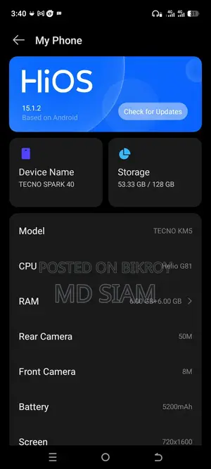 Tecno Spark 40 128 GB Black