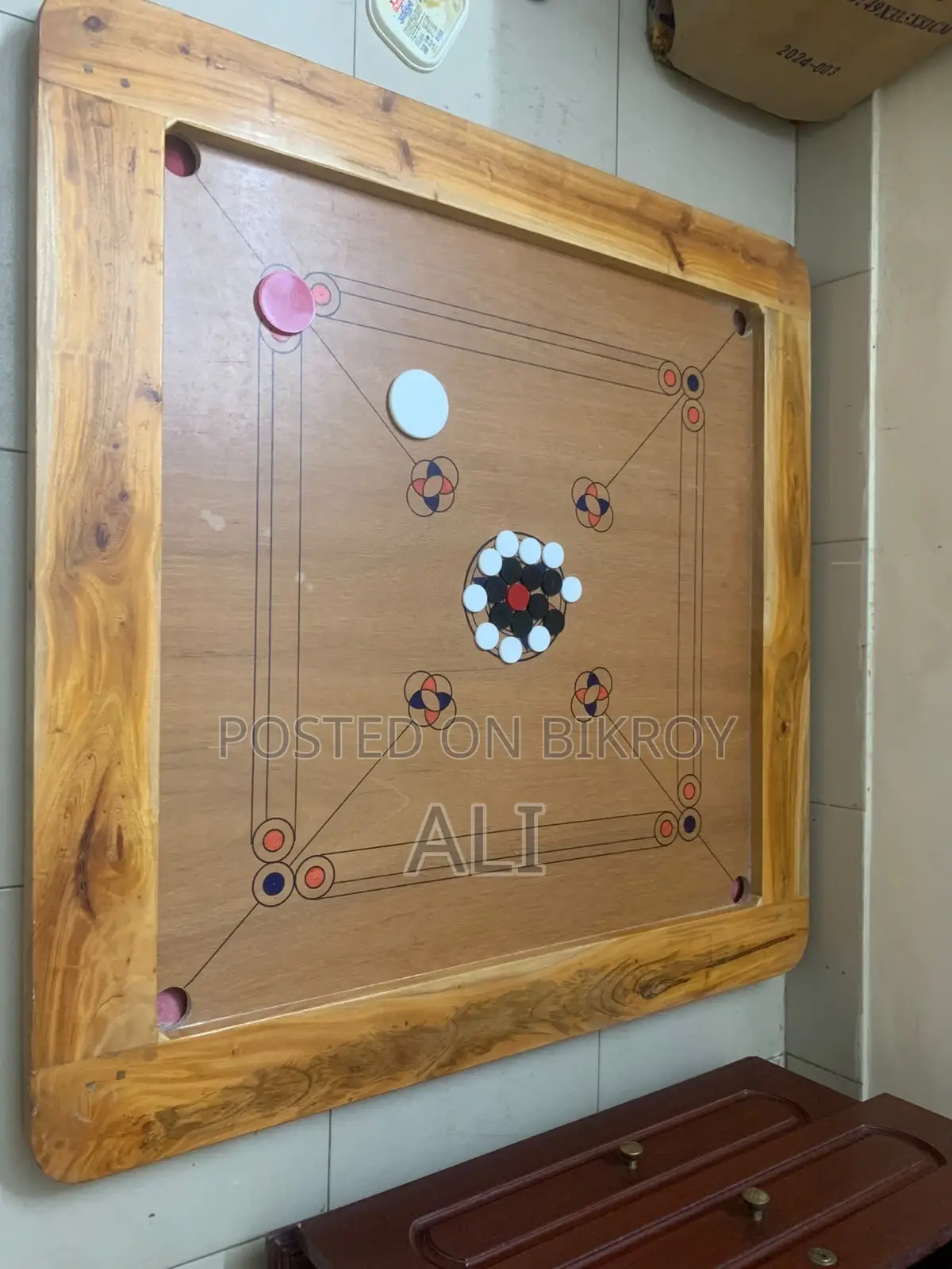 Carrom Board With Striker and Coins
