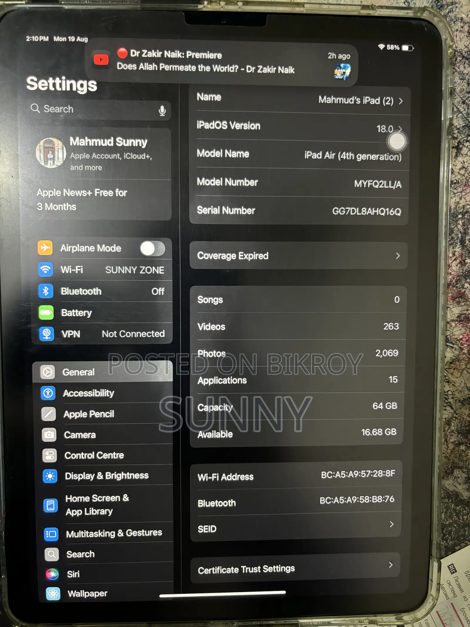 Apple iPad Air (2020) 64 GB Silver