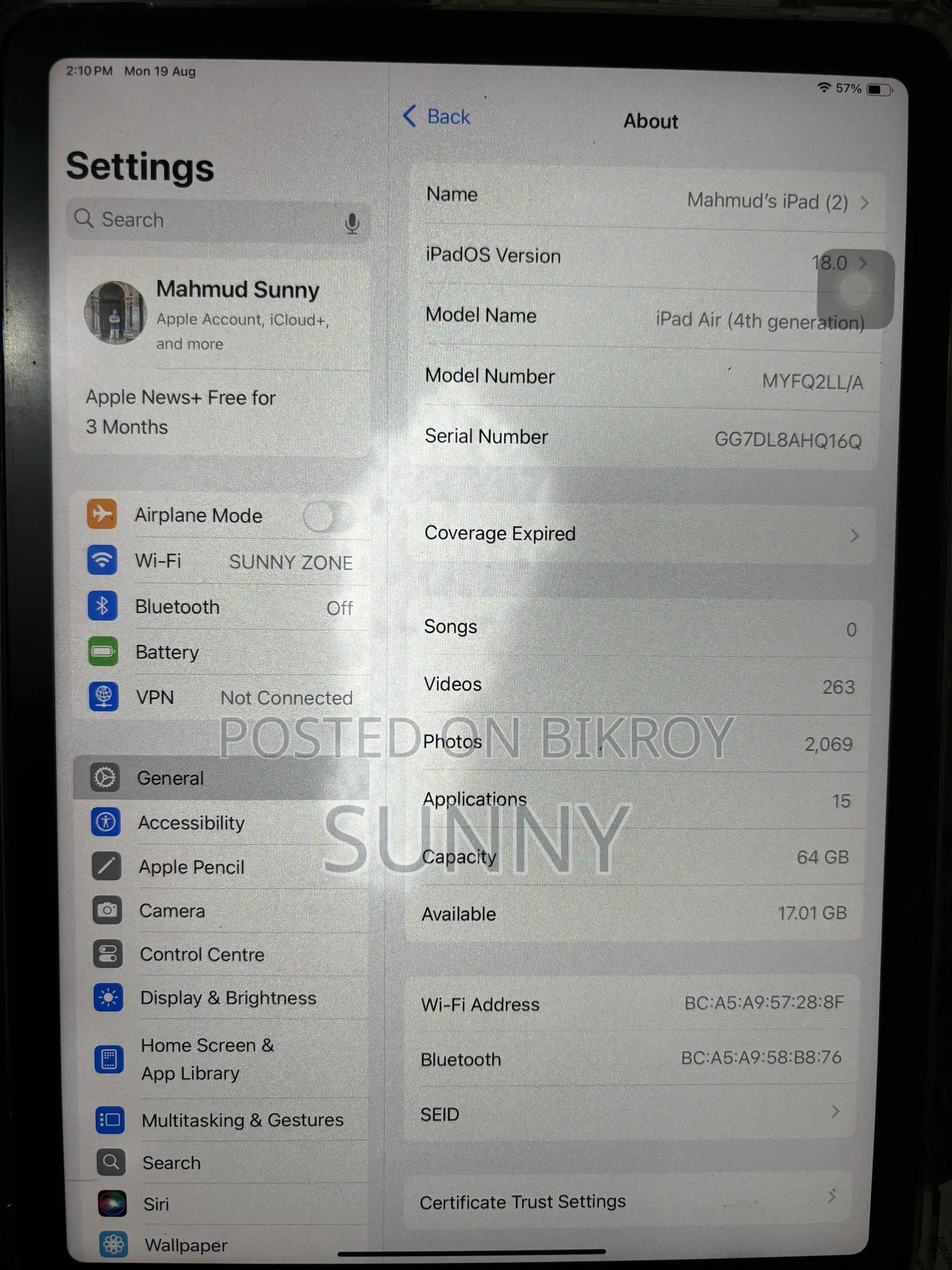 Apple iPad Air (2020) 64 GB Silver