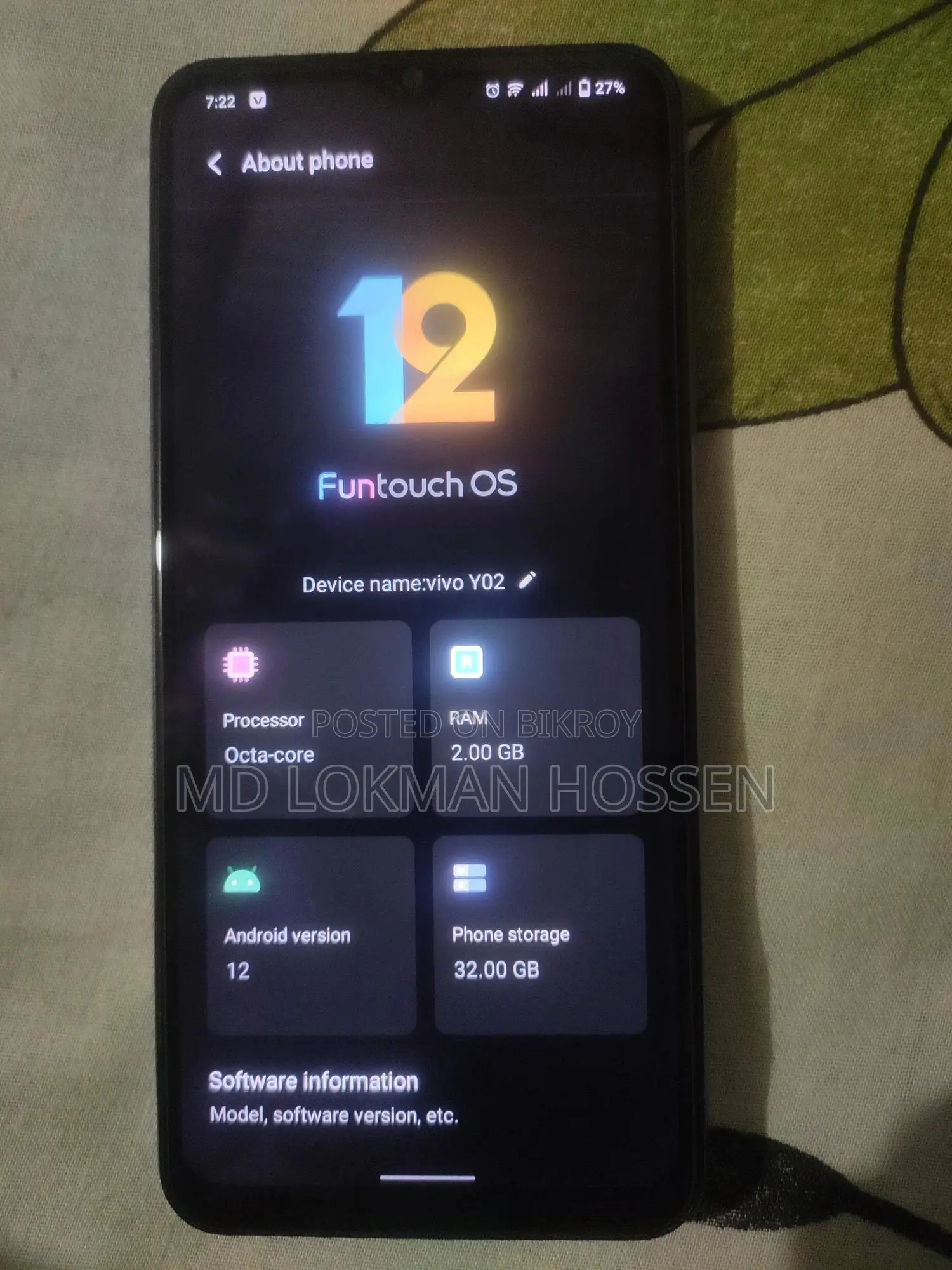 Vivo Y01 32 GB Blue