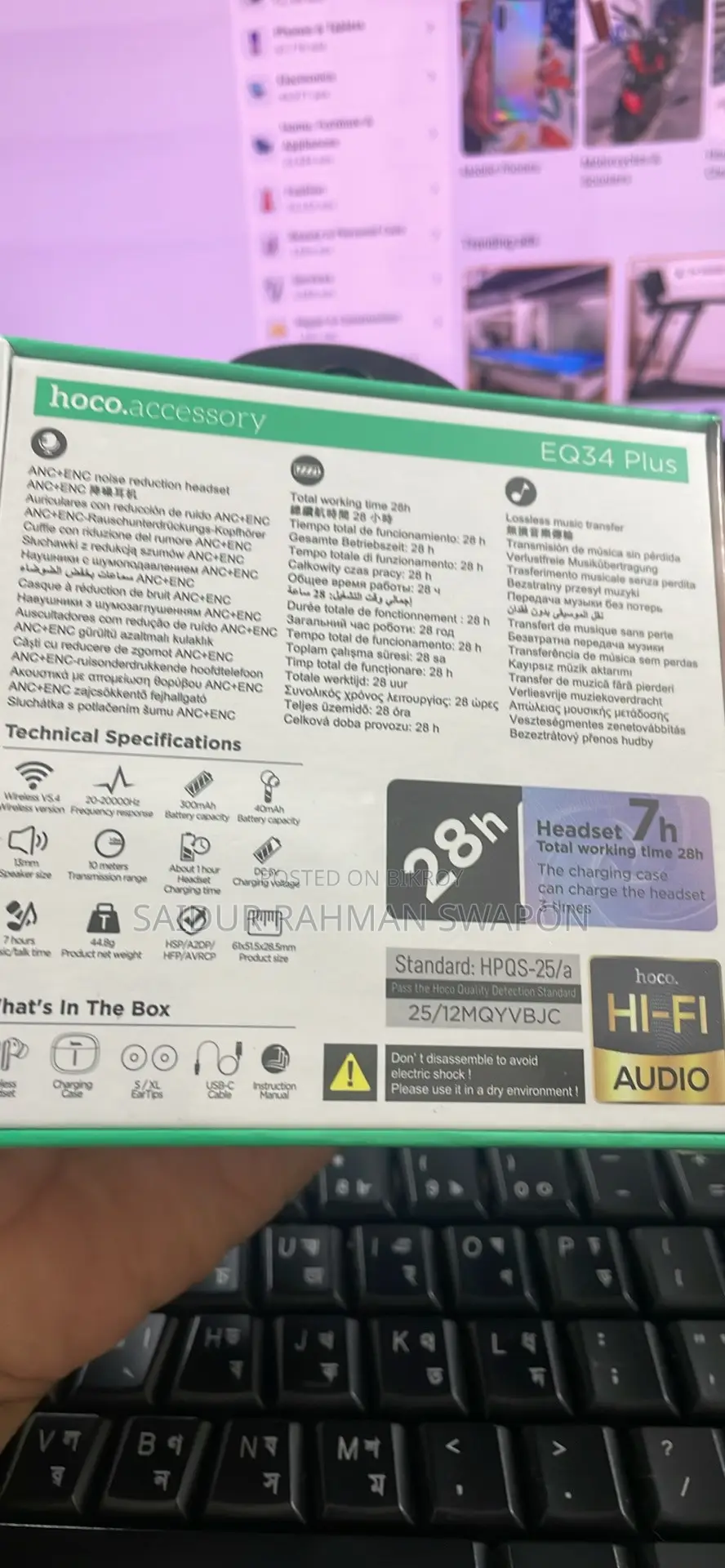 Hoco Eq34 Plus True Wireless Earbuds