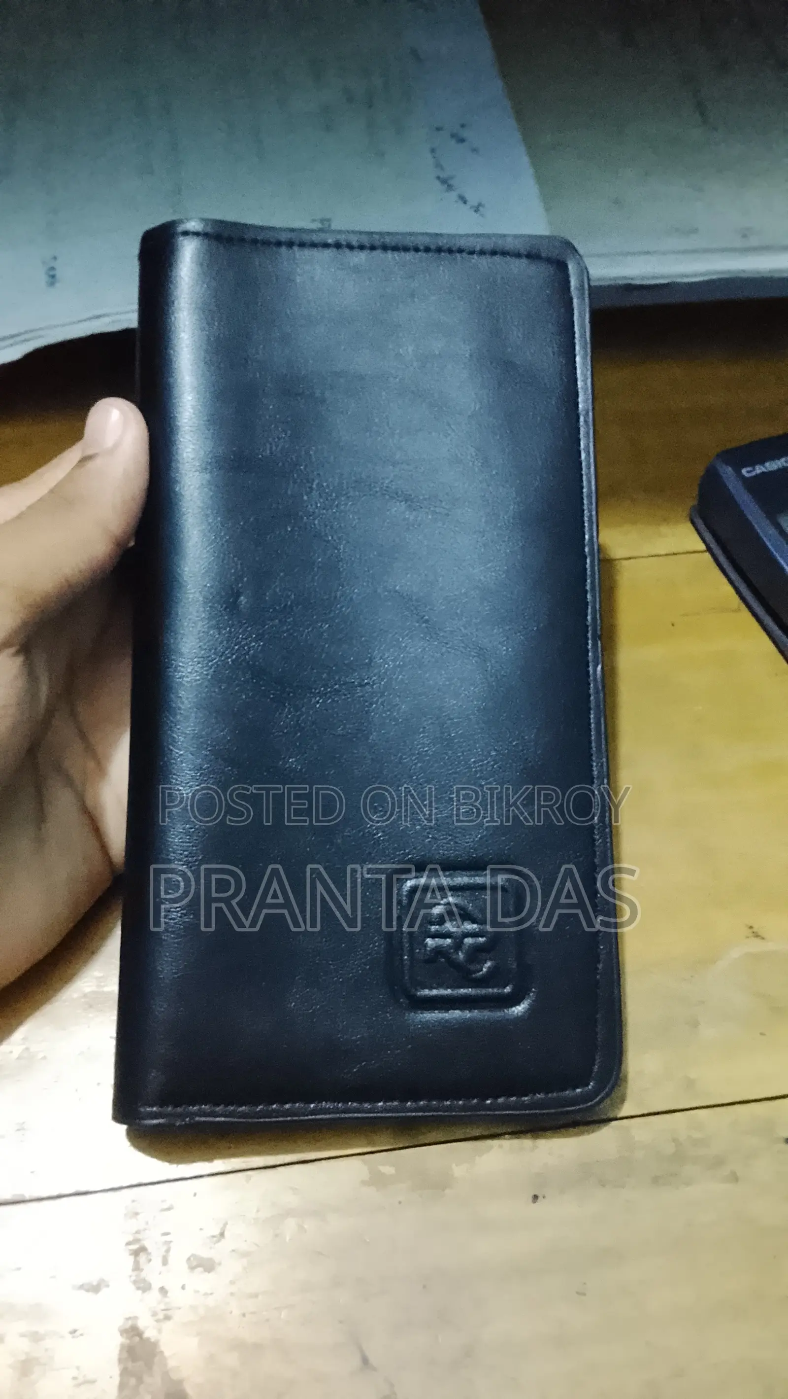 Black Leather Long Wallet