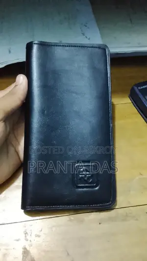 Black Leather Long Wallet