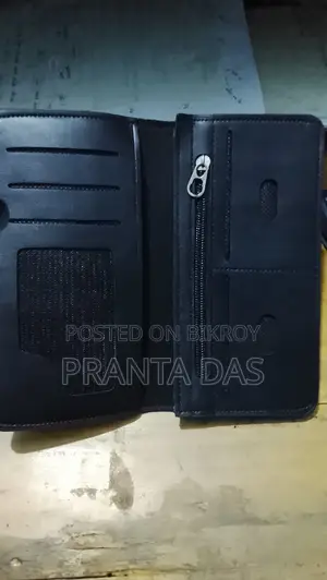 Black Leather Long Wallet