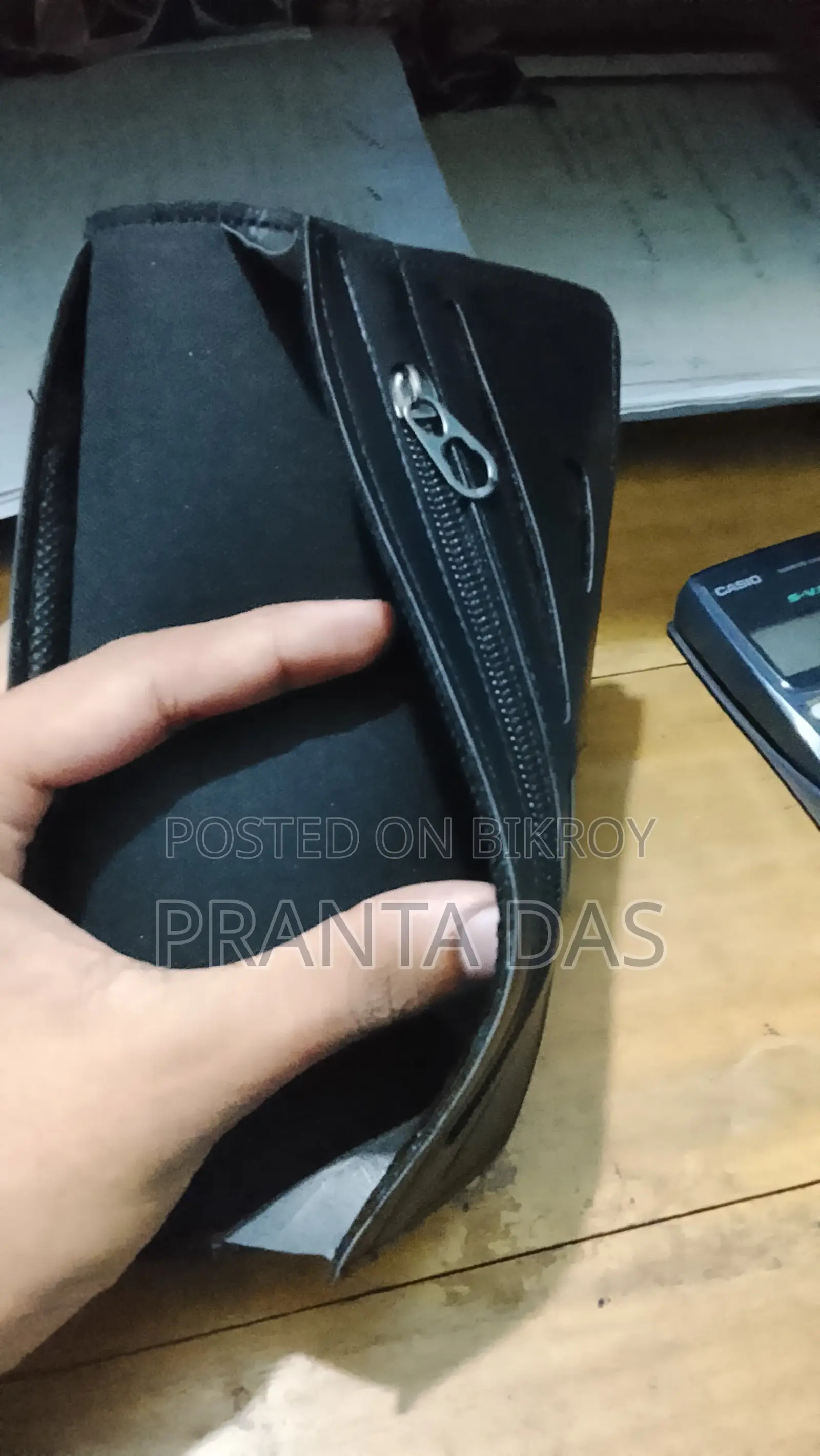 Black Leather Long Wallet