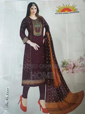 Brown Floral Digital Printed Salwar Kameez