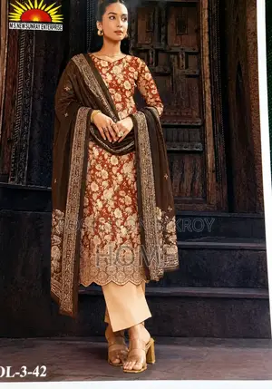 Brown Floral Digital Printed Salwar Kameez