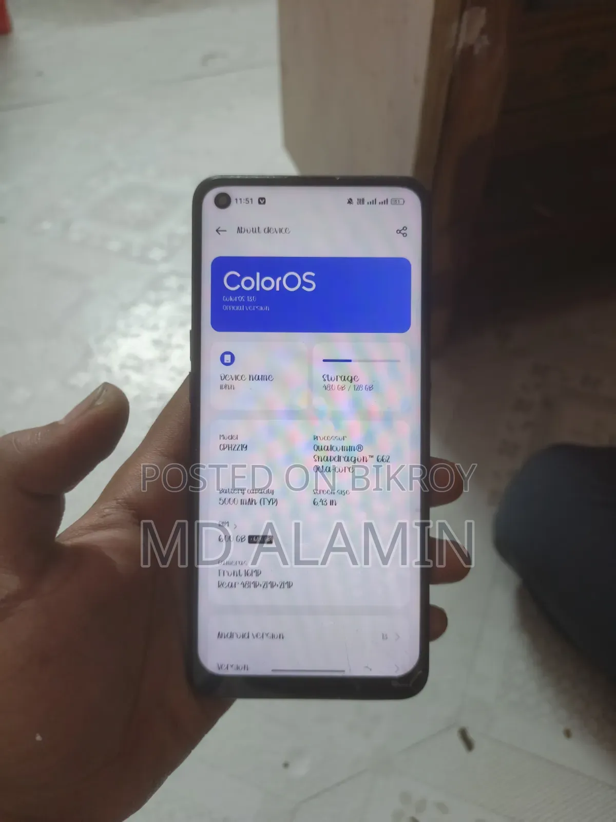 Oppo F19S 128 GB Blue