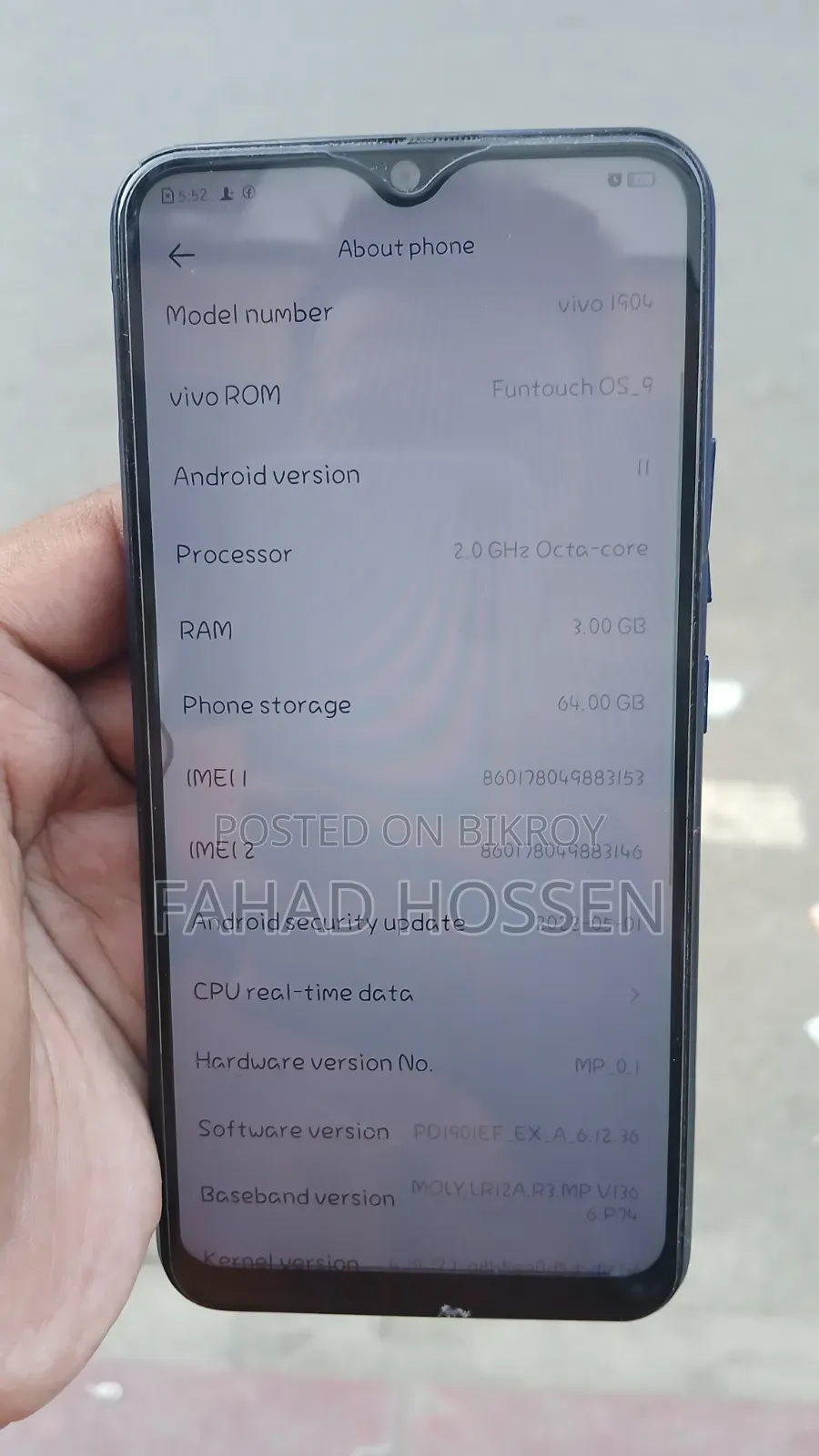 Vivo Y12 64 GB Blue