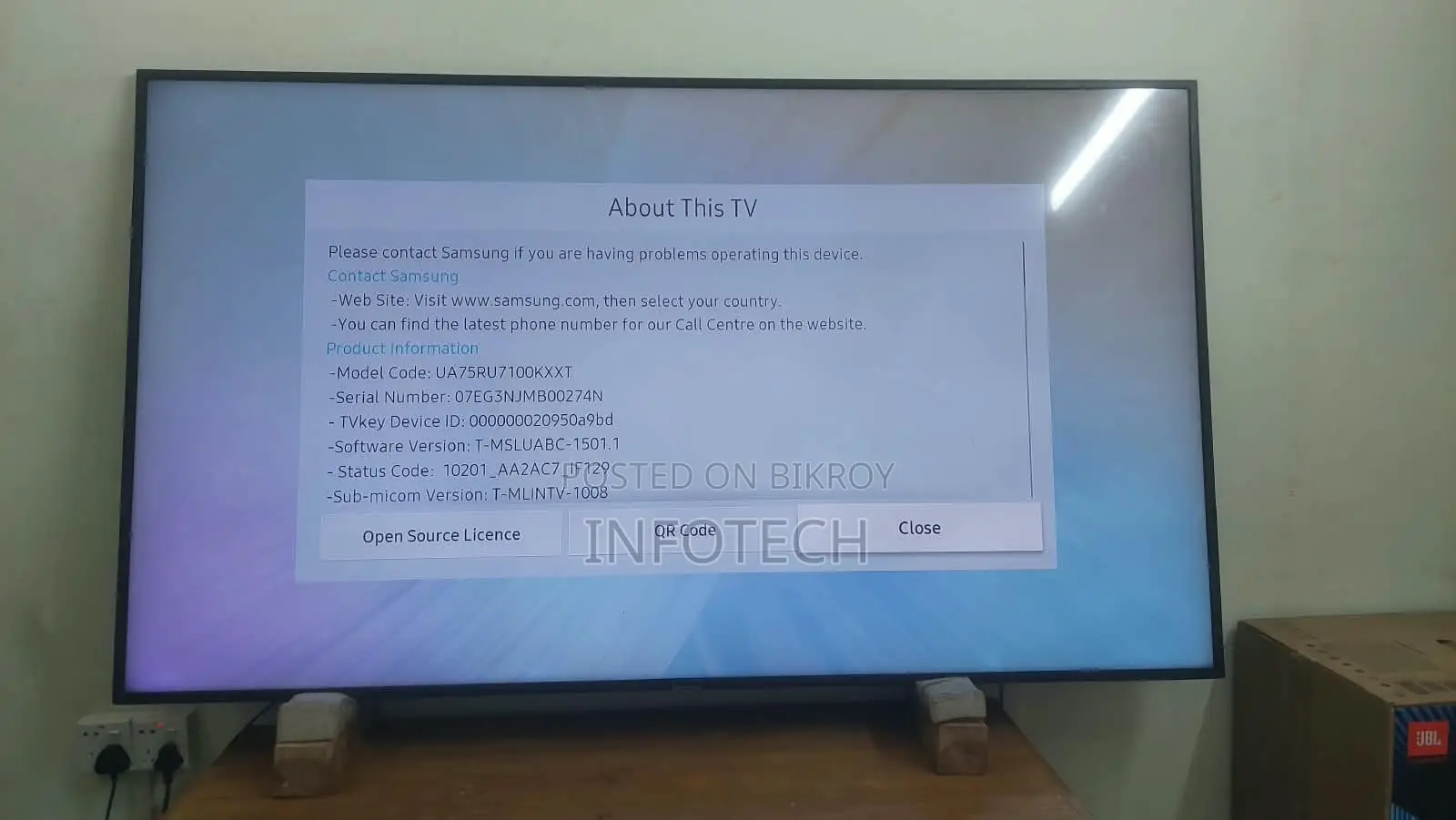 Samsung 75RU7100 75 Inch 4K Smart Led TV (USED)
