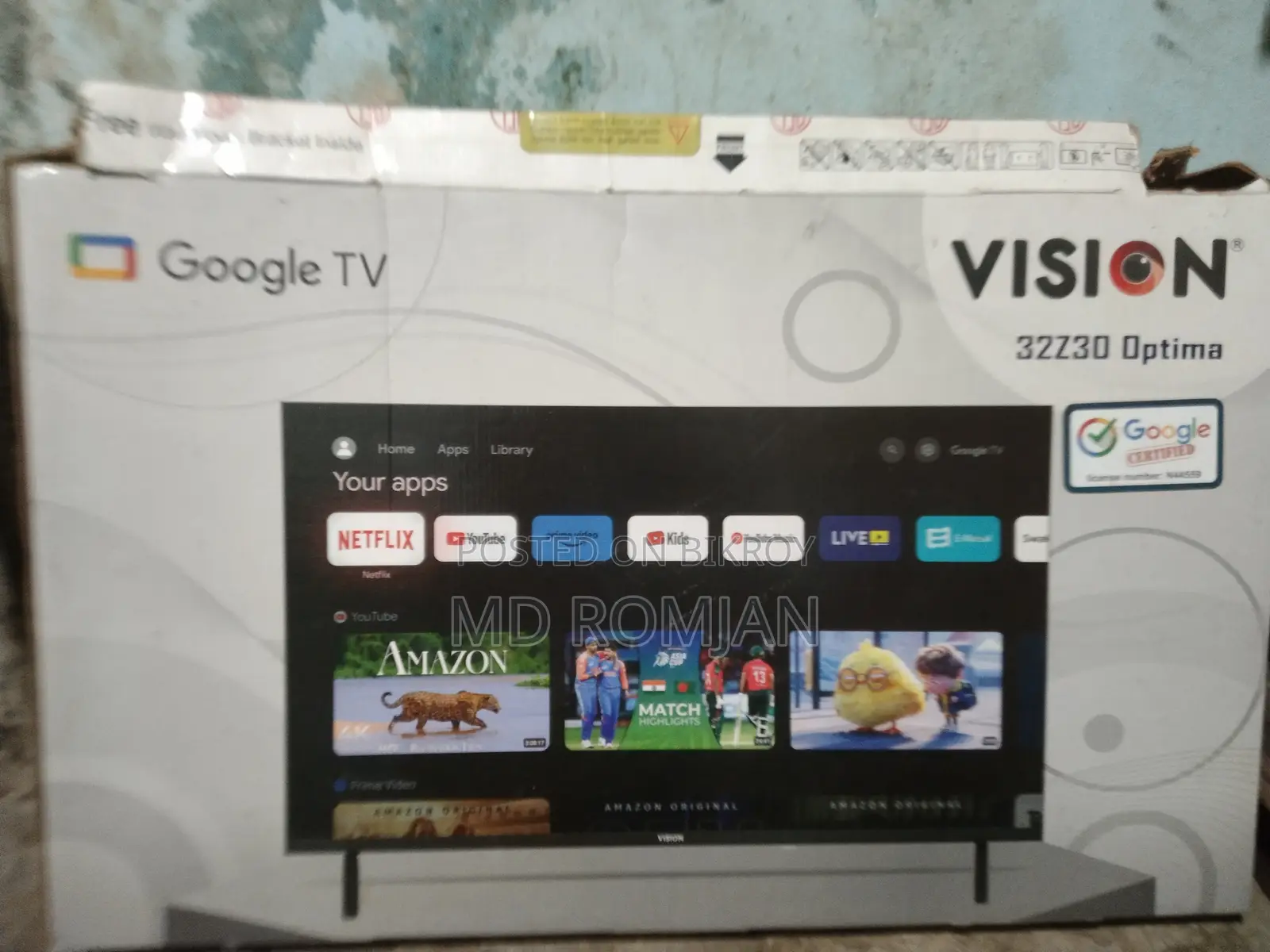 "Vision 32Z30 Optima Google TV - Brand New With Box"।