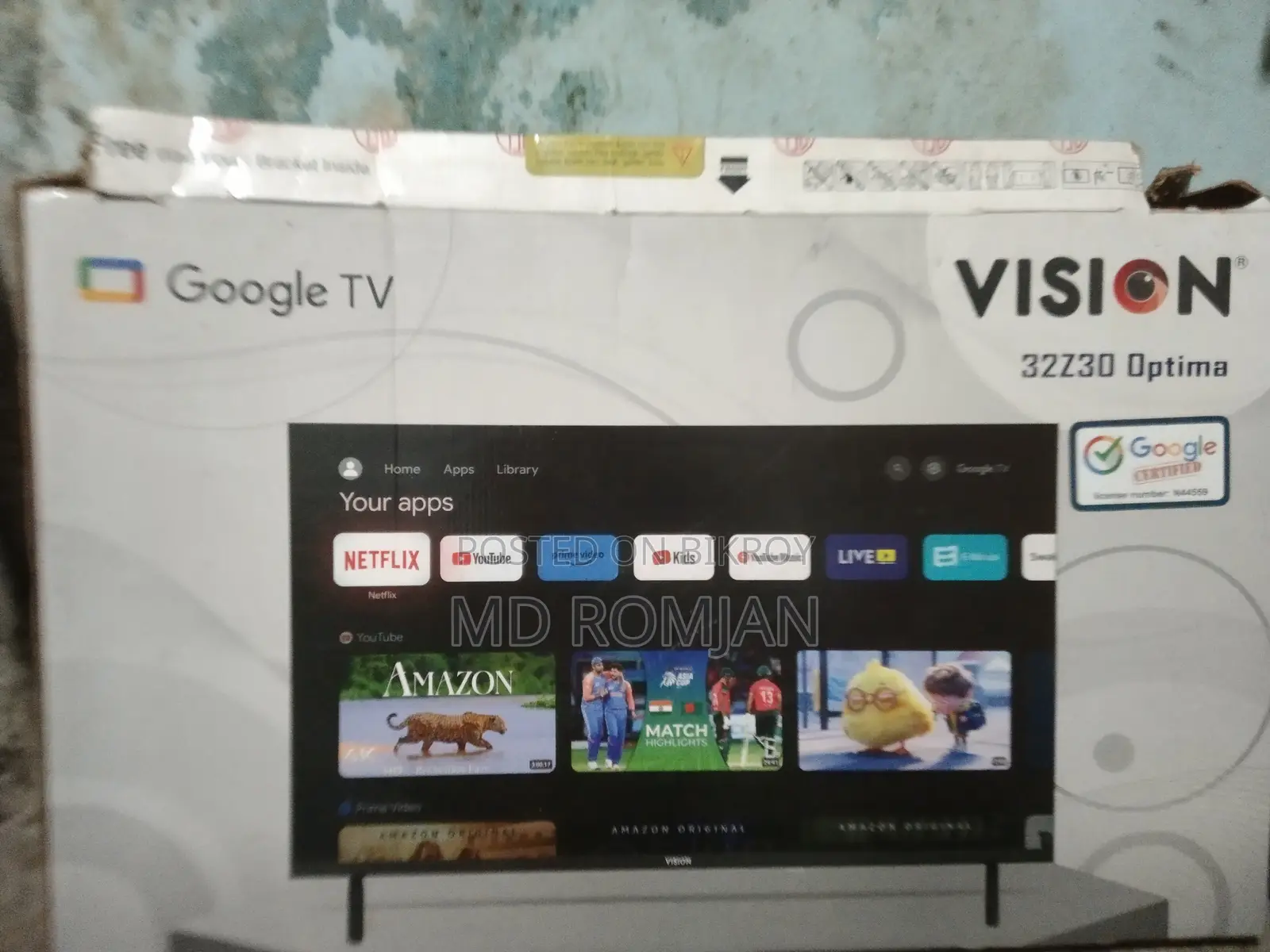 "Vision 32Z30 Optima Google TV - Brand New With Box"।