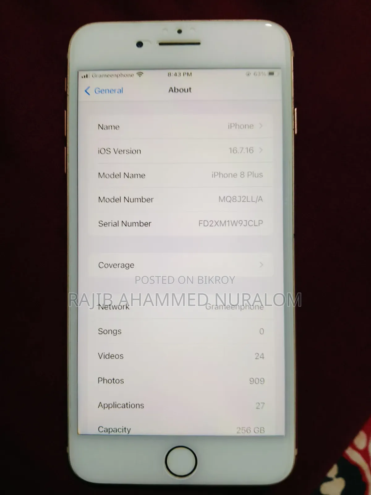 Apple iPhone 8 Plus 256 GB Rose Gold