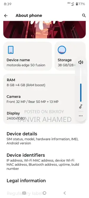 Motorola Edge 50 Fusion 128 GB Graphite