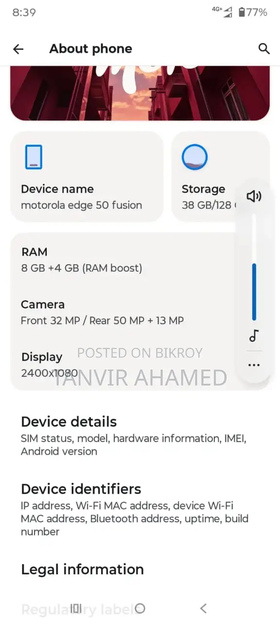 Motorola Edge 50 Fusion 128 GB Graphite