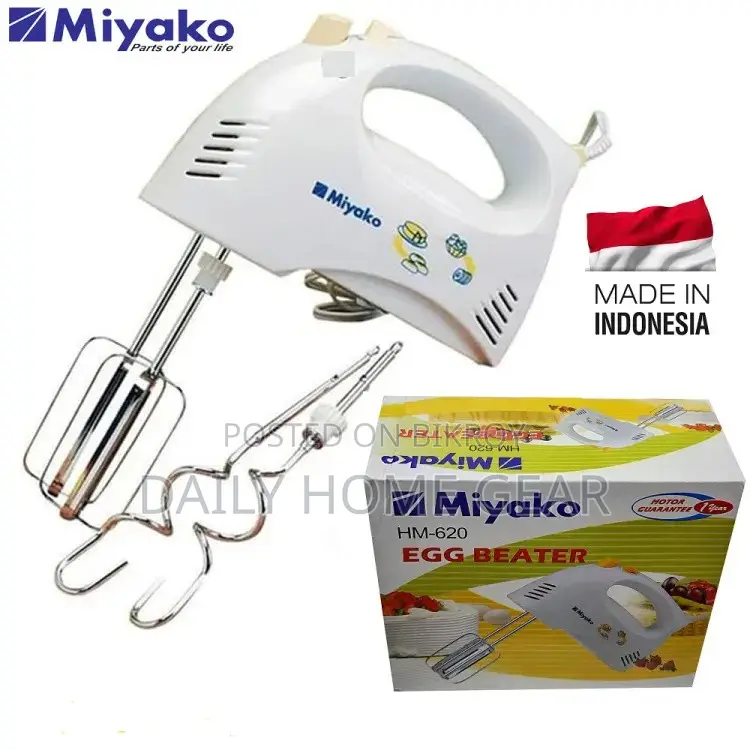 Miyako HM-620 Egg Beater & Hand Mixer — ৫ স্পিড, ২বিটার ২ডো হুক (নতুন)