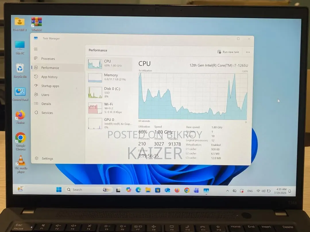 Laptop Lenovo ThinkPad T14s G4 32GB Intel Core i7 SSD 512GB