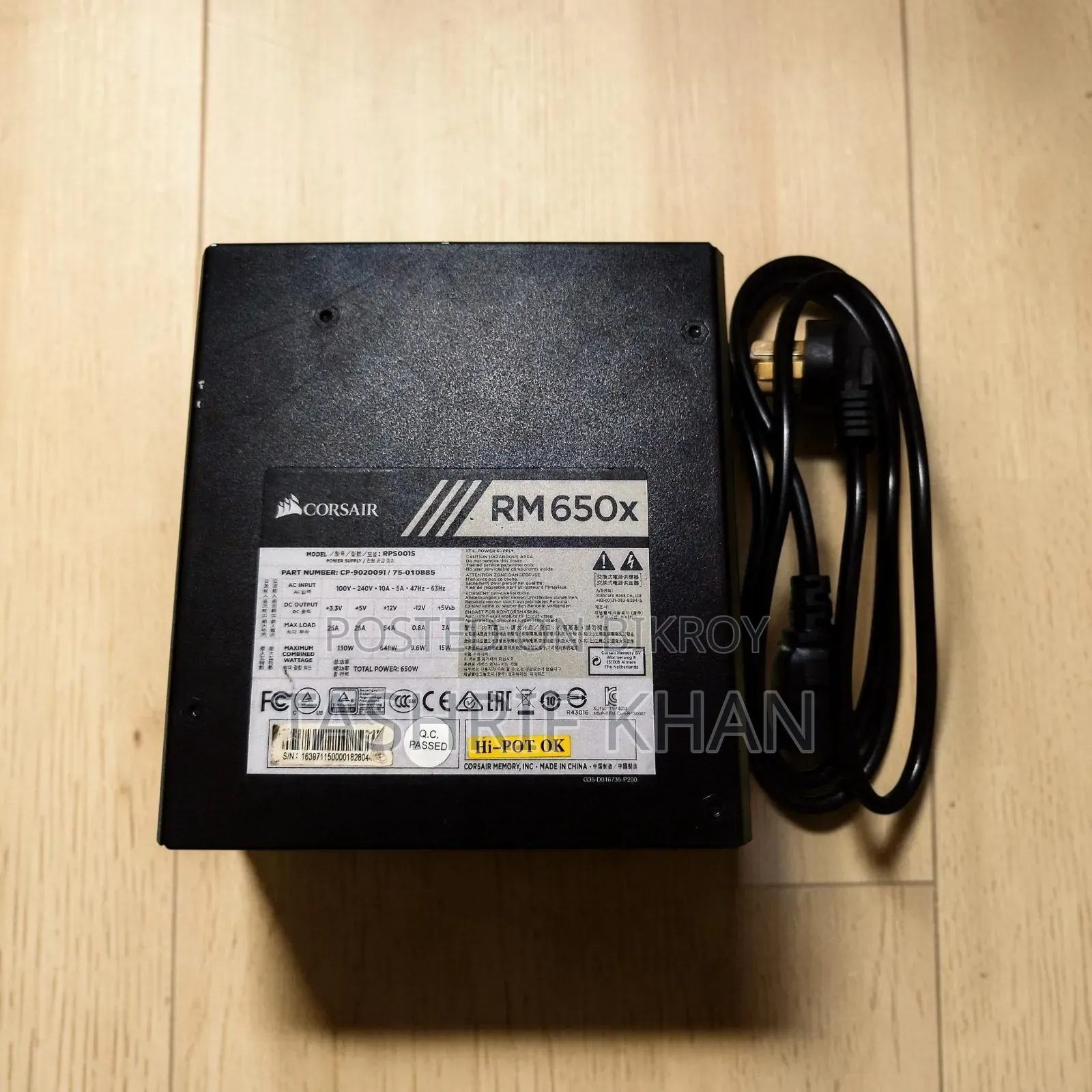 Corsair RM650x 80 PLUS Gold Rated Power Supply