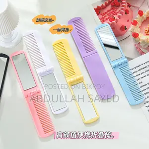 Men's Portable Folding Pocket Comb With Mirror