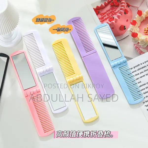 Men's Portable Folding Pocket Comb With Mirror
