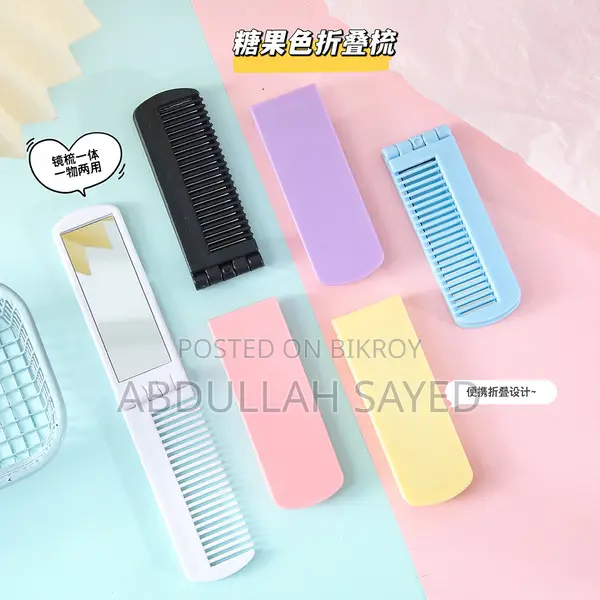 Men's Portable Folding Pocket Comb With Mirror