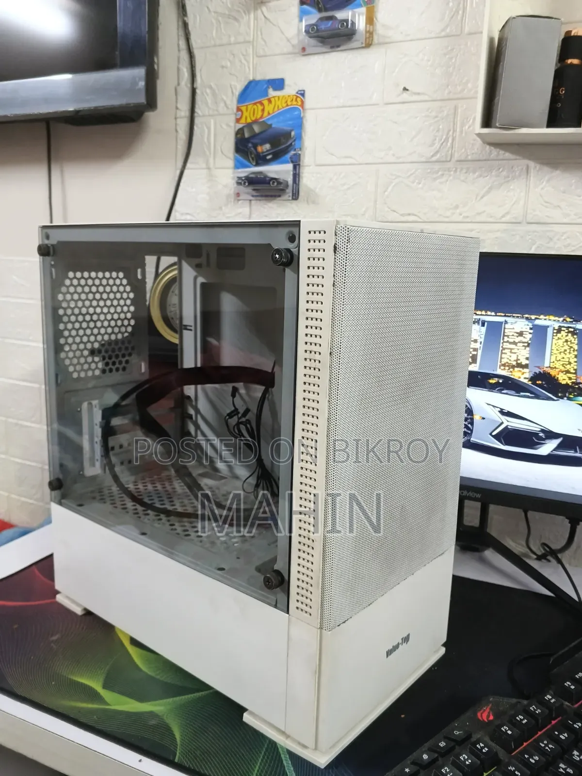 Value-Top White PC Casing | Tempered Glass Side Panel |