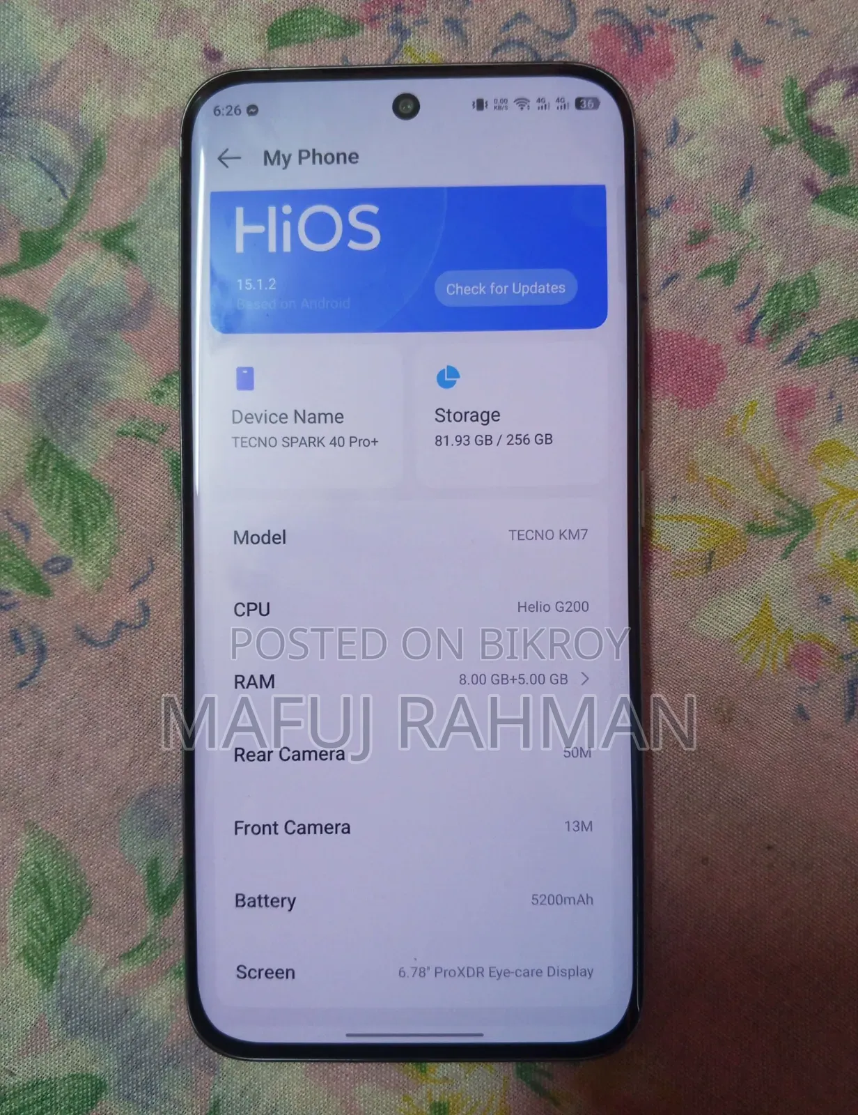 Tecno Spark 40 Pro 256 GB Gray