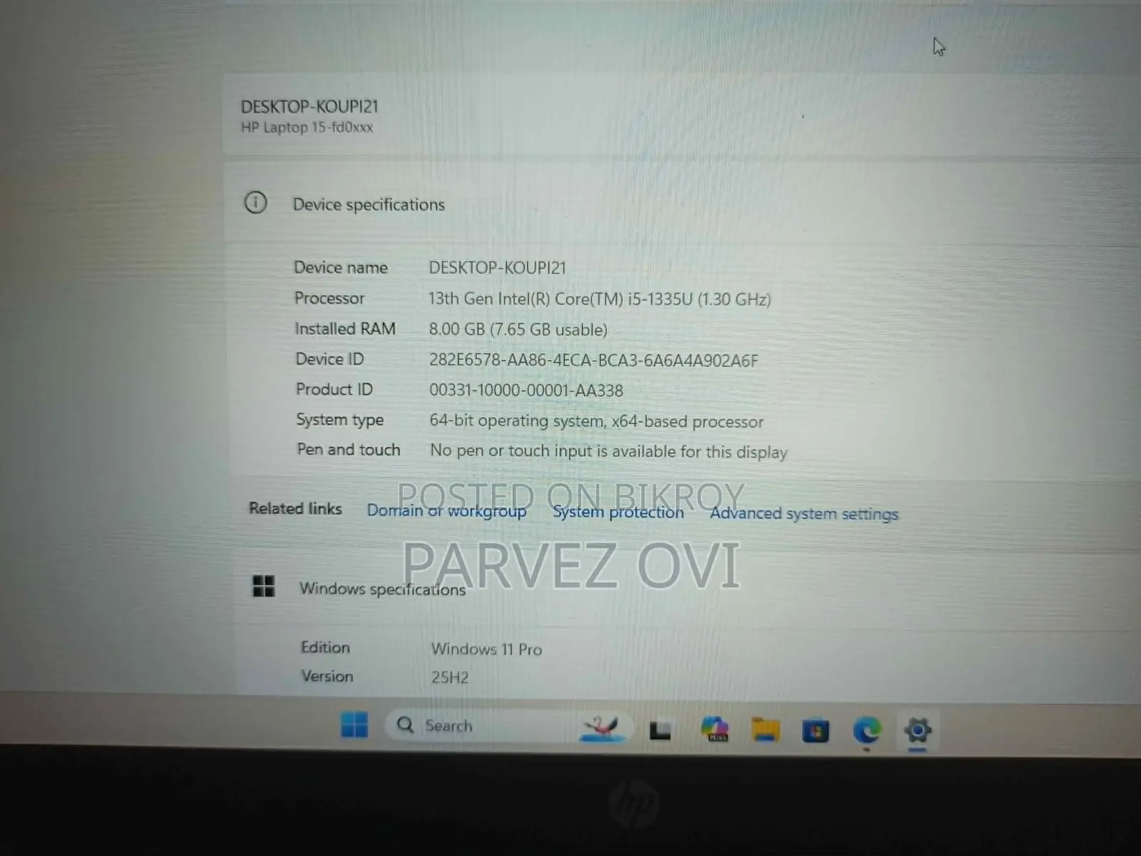 New Laptop HP 15-fd0290ns 8GB Intel Core i5 SSD 512GB