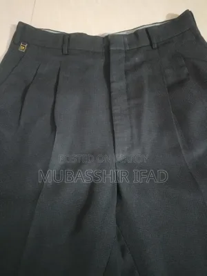 Imported Korean Textured Double Pleated Charcoal Formal Pant