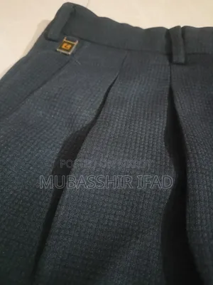 Imported Korean Textured Double Pleated Charcoal Formal Pant