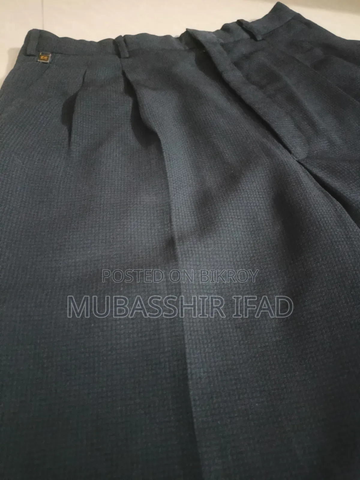 Imported Korean Textured Double Pleated Charcoal Formal Pant