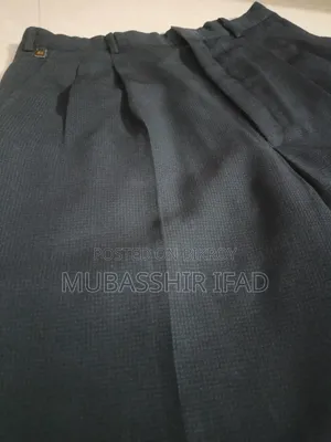 Imported Korean Textured Double Pleated Charcoal Formal Pant