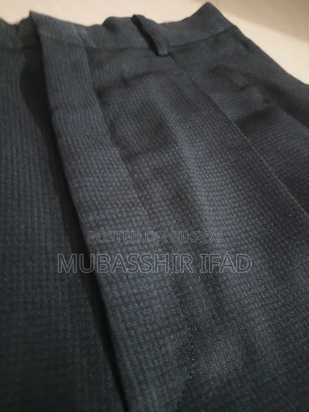 Imported Korean Textured Double Pleated Charcoal Formal Pant