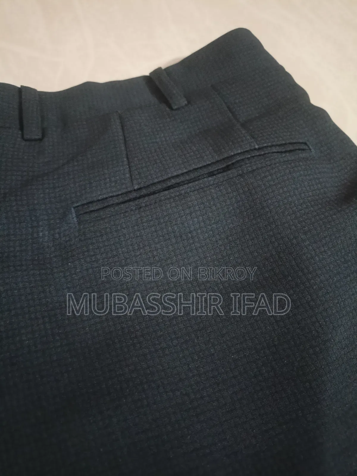 Imported Korean Textured Double Pleated Charcoal Formal Pant