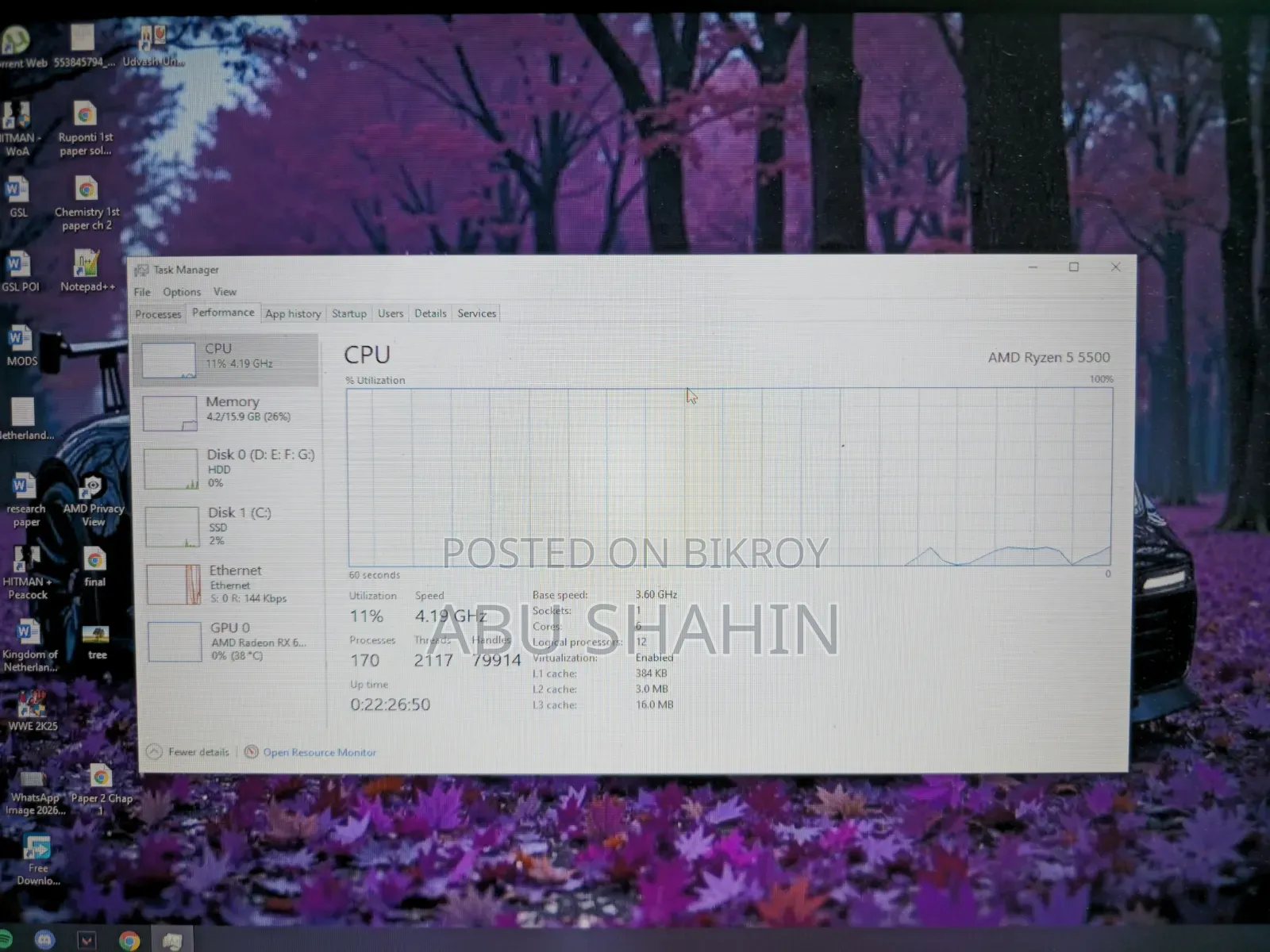 Desktop Computer 16GB AMD Ryzen 5 HDD+SSD 1T