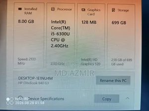 Laptop HP EliteBook 840 G3 8GB Intel Core i5 SSD 700GB
