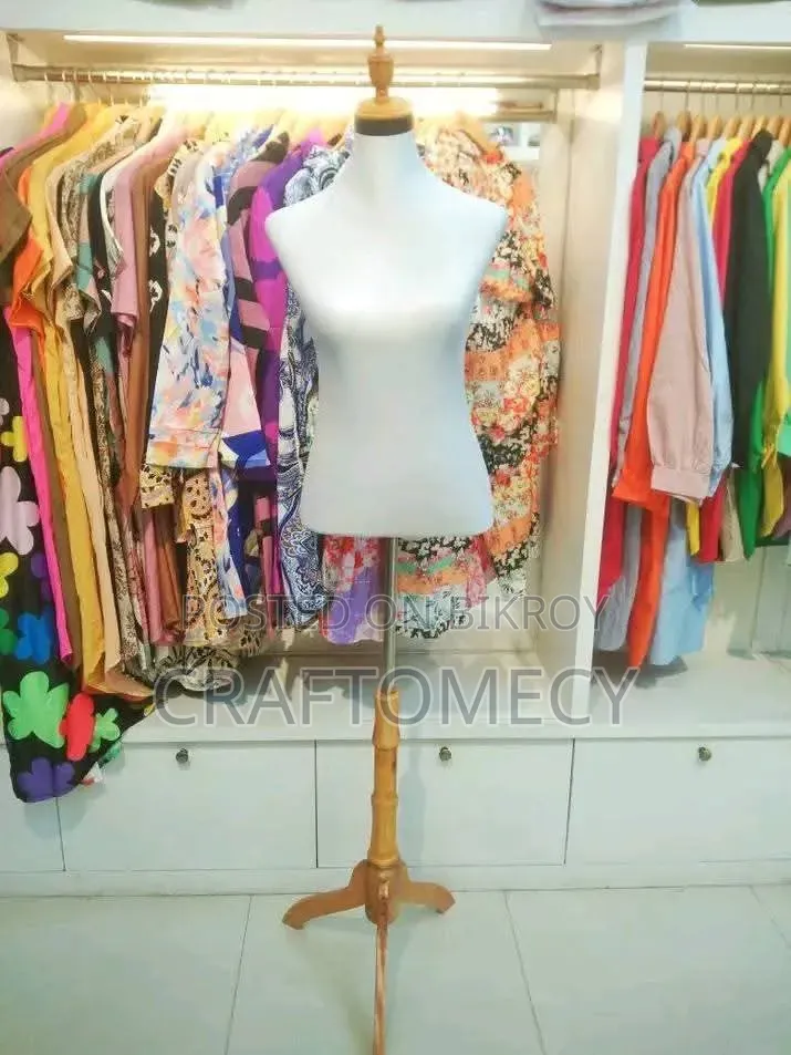 Professional Grade Half Body Mannequin With a Wooden Stand