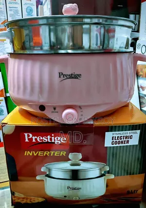 Prestige 8L Inverter Electric Cooker স্টিমার সহ পিংক/সাদা Brand New
