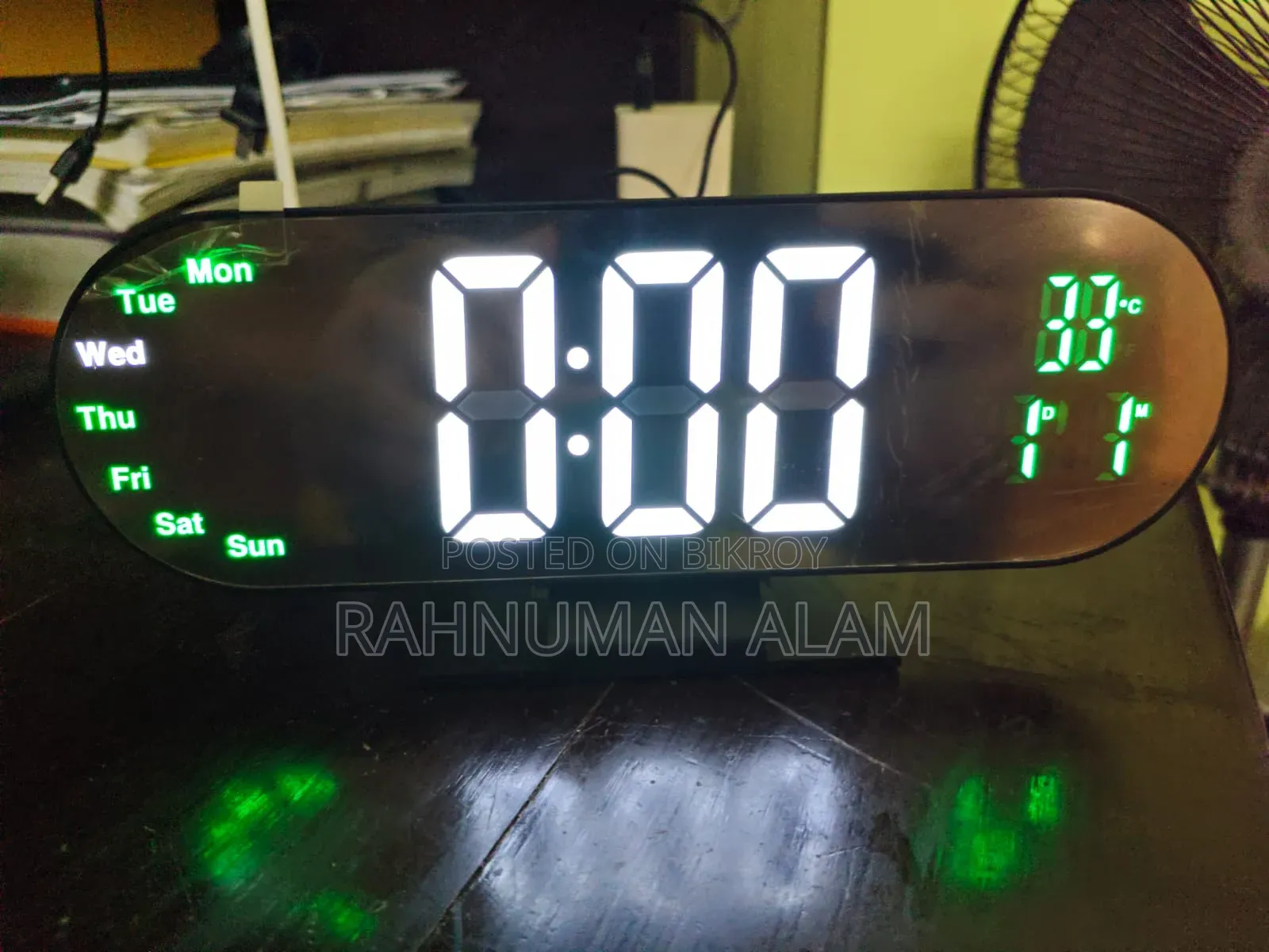Digital Imported Alarm Clock With 7 Colour Mode