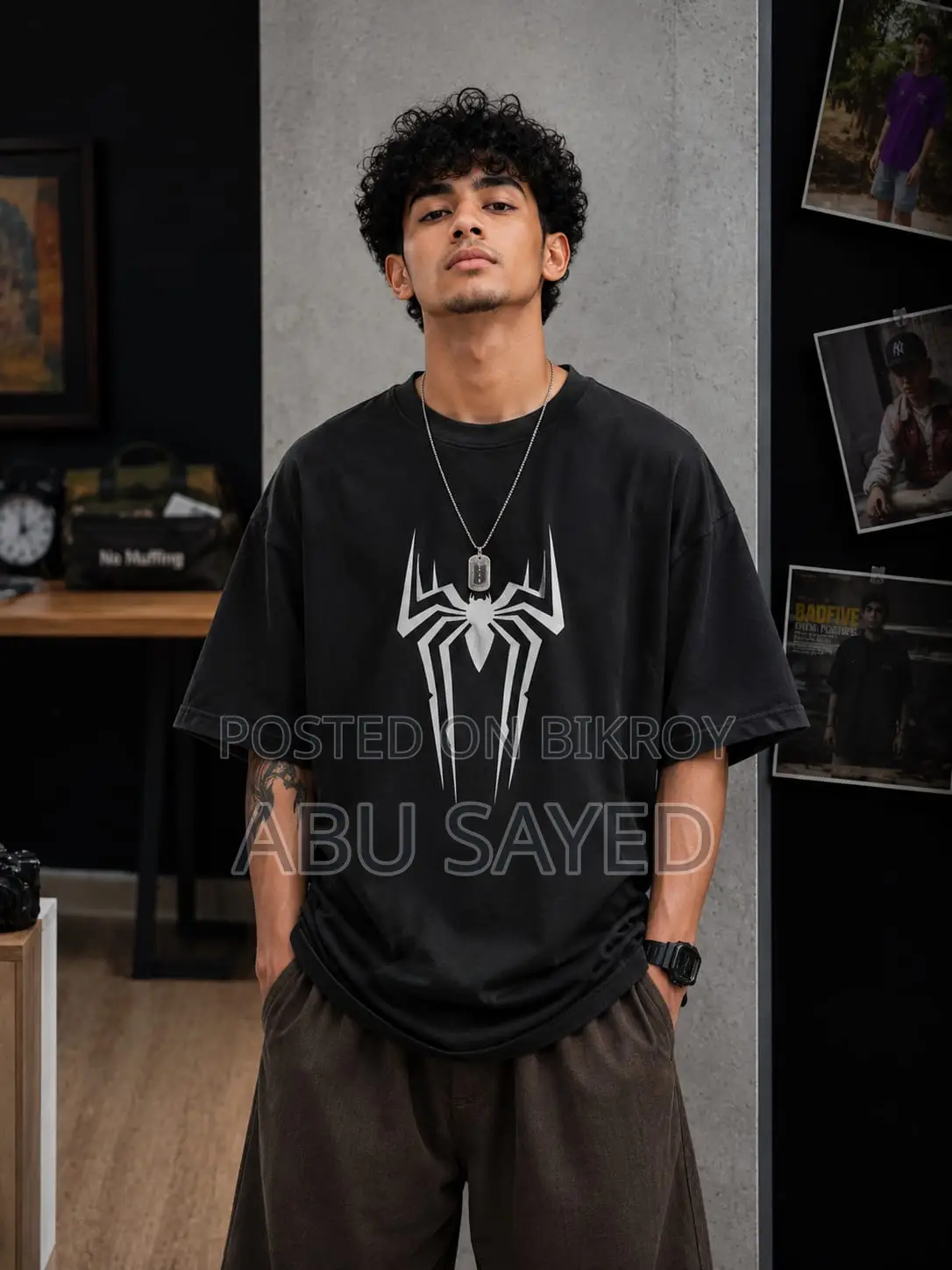 Premium Black Oversized Drop-Shoulder T-Shirt for Men