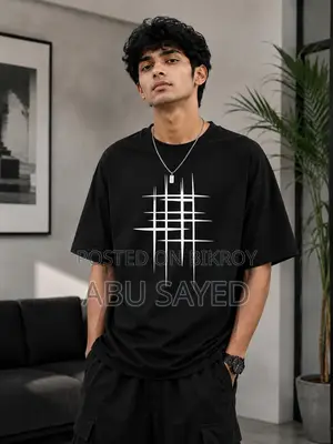 Premium Black Oversized Drop-Shoulder T-Shirt for Men