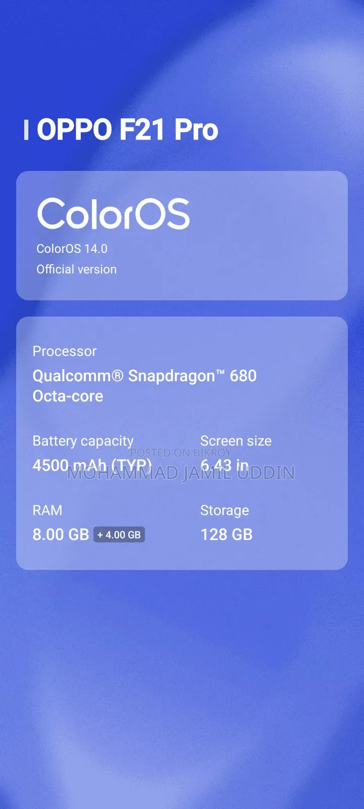 Oppo F21 Pro 128 GB Orange