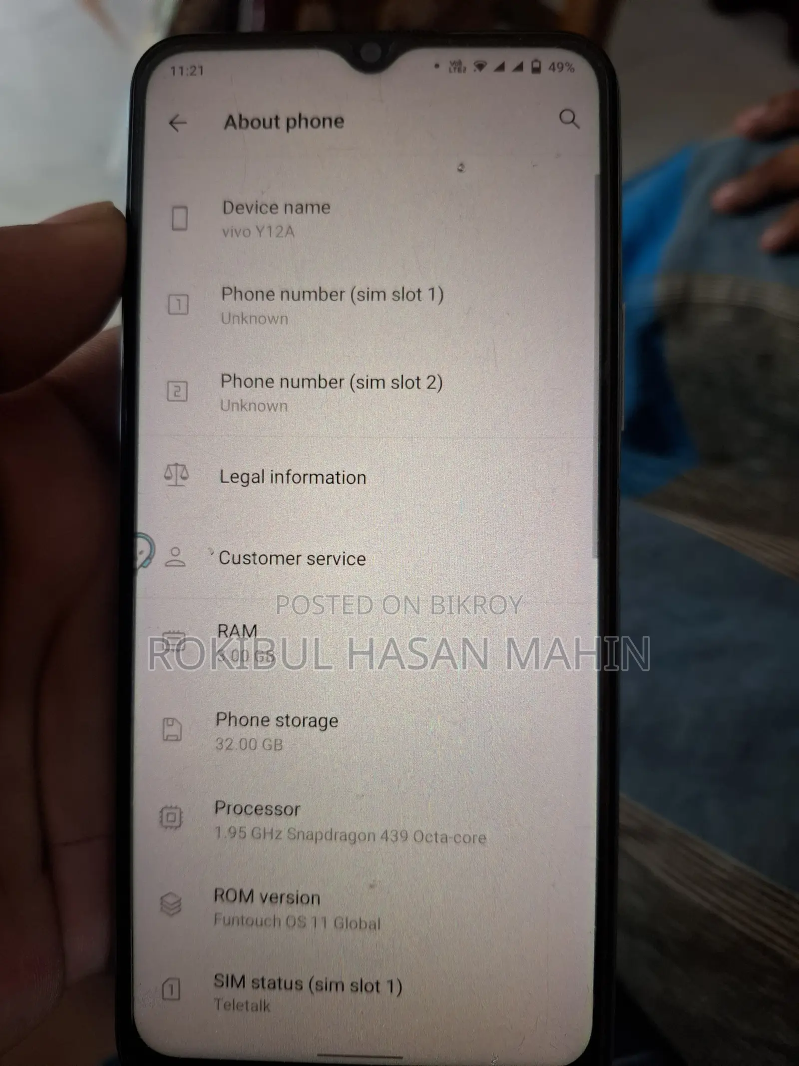 Vivo Y12 32 GB Blue