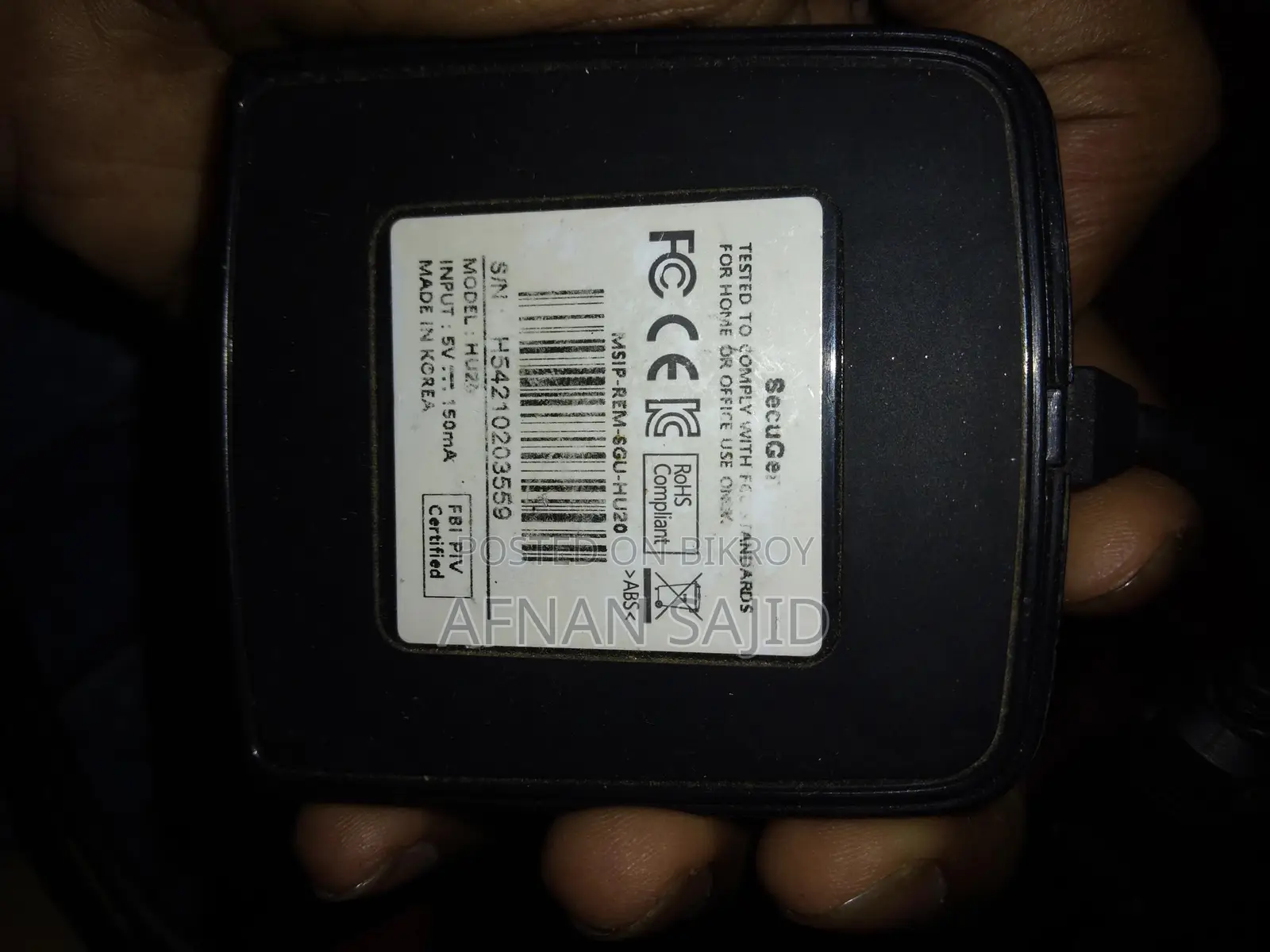 SecuGen Hu20 Fingerprint Scanner